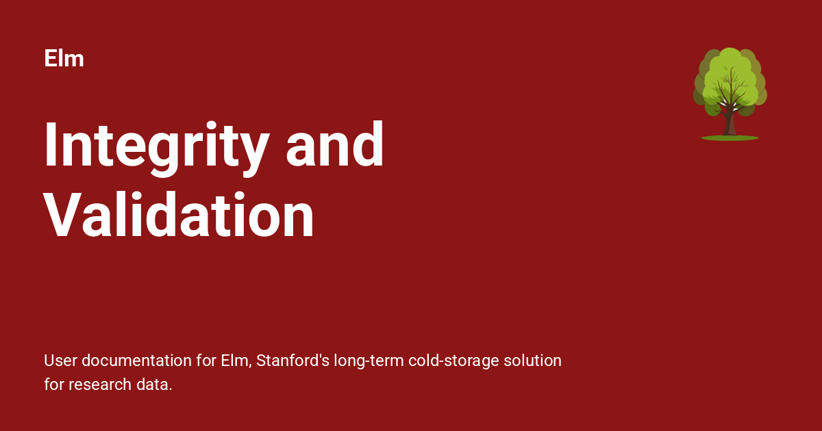 Integrity and Validation - Elm